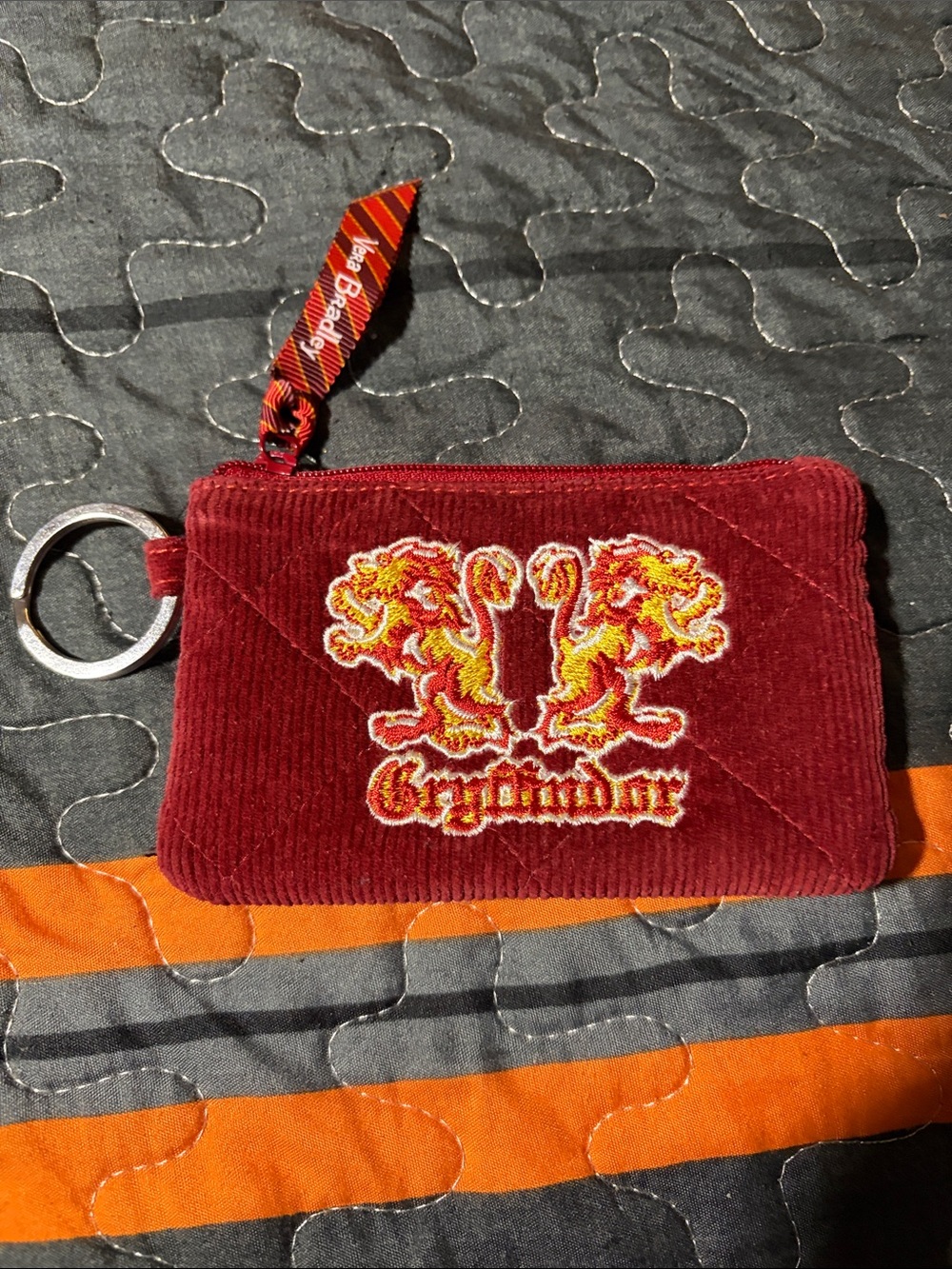 Gryffindor Red Corduroy Zip Key Pouch Vera Bradley
